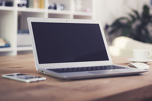 A laptop and smartphone