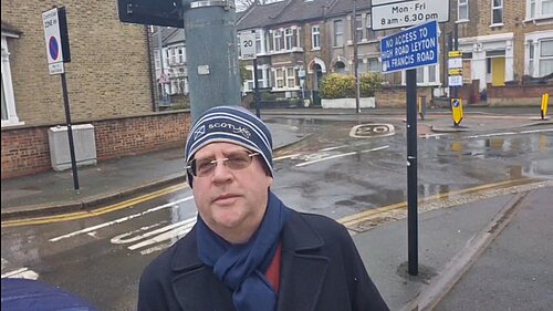 Arran Angus by the water leak on Warren Road