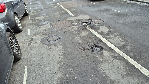 Potholes on Central Avenue